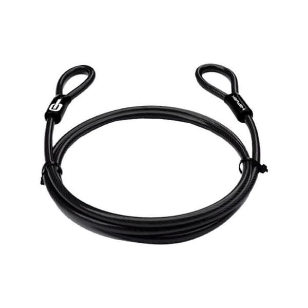 Cykel Lås - HipLok - Dubbel Loop Kabel - 200cm - Plastöverdragen Stål - Svart