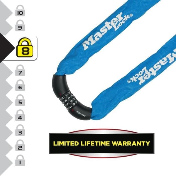 Cykelkædelås - MASTER LOCK - Cykelkædelås - 90 cm x 8 mm - Høj sikkerhed