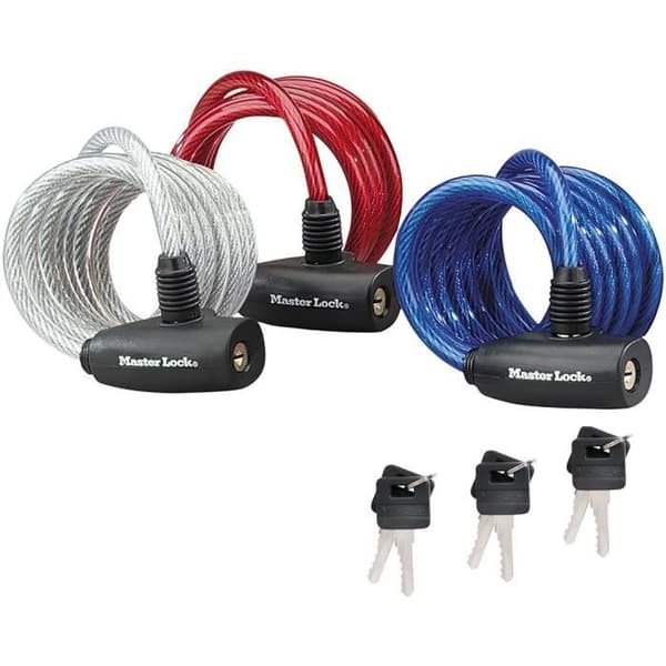 Master Lock 8127EURTRI snoet stålkabellås - blå