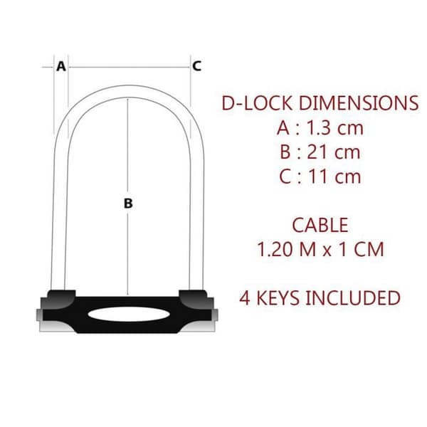 MASTER LOCK U-lukko vaijerilla - avaimella