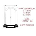 Pikkukuva 5 / 6: MASTER LOCK U-lukko vaijerilla - avaimella