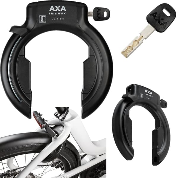Cykellås Hjullås AXA Imenso Stor Ring Med Adapter Original