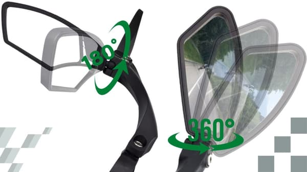 3D-SÄÄDETTÄVÄ VASEN TAKAPOLKUPYÖRÄN PEILI