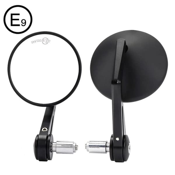 Motorcykel Bar End Spejl, 360° Vinkeljustering, Holdbar Aluminium Konstruktion,Rund