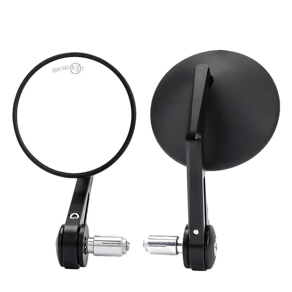 Motorcykel Bar End Spejl, 360° Vinkeljustering, Holdbar Aluminium Konstruktion,Rund