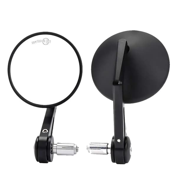 Motorcykelstyremirror, 360-graders justering, universel pasform til 7/8” styr,Rund