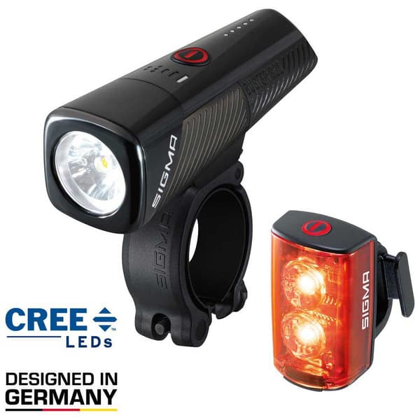 Sigma For-og Baglygtesæt 800fl & Rl80 Sort 800 Lumens