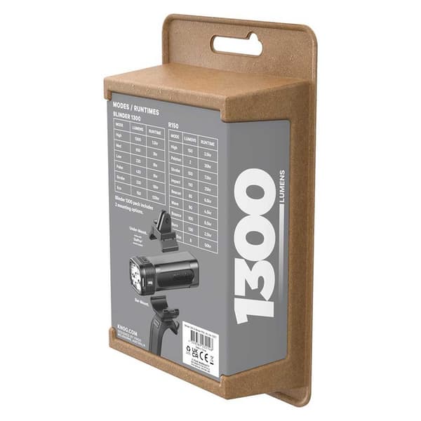 Knog Ljus Uppsättning Blinder 1300 + Blinder R-150 Durchsichtig 1300 / 150 Lumens