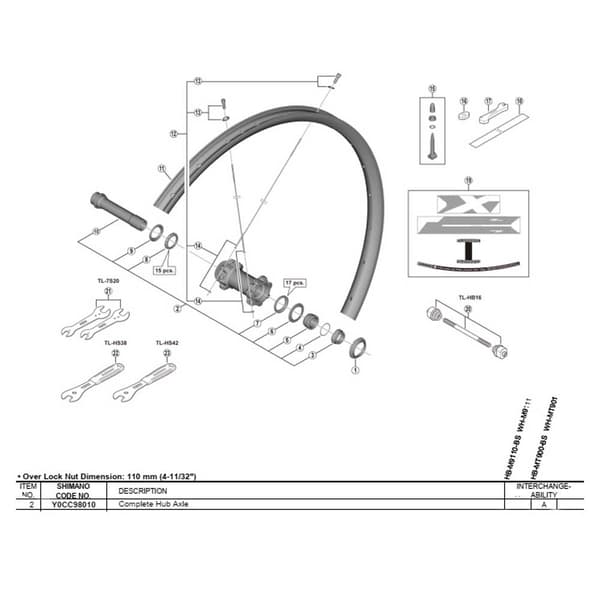 Shimano Front Axis M8000 Tubeless F15 29 Sort