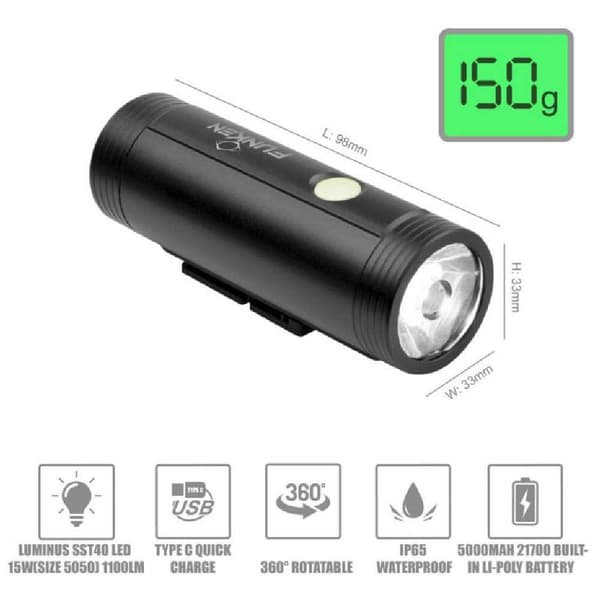 Funken Framlykta Constant 5000mah Li-ion Svart 1100 Lumens