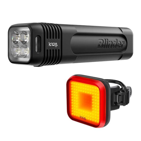 Knog Ljus Uppsättning Blinder 900 + Square Silver 900 / 100 Lumens