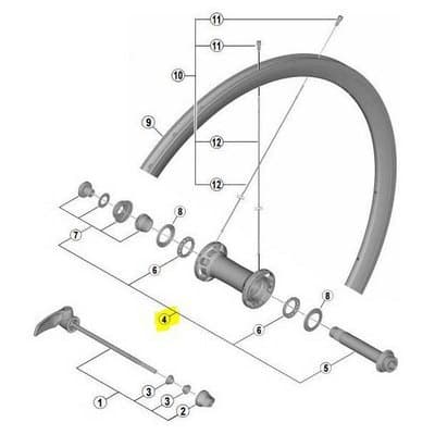 Shimano Økse Front Axis R9100 C40 Tubuless Grå