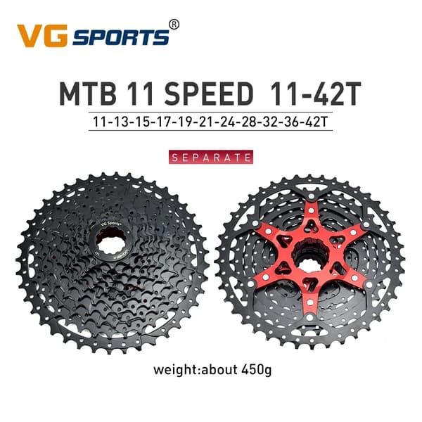 Cykelkassett, Bred Kompatibilitet, Hållbar Konstruktion, 11 S 11-42T svart