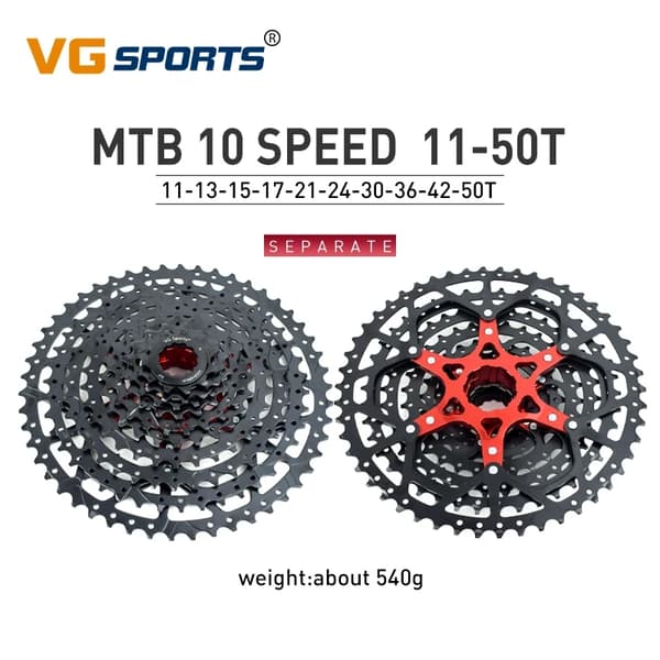 MTB Cykel Frihjul, Hastighet Velocidade, Ultralätt, 1 st 10 s 42 t svart