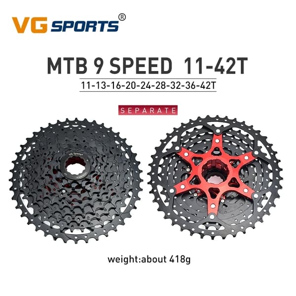 MTB Cykel Frihjul, Hastighet Velocidade, Ultralätt, 1 st 10 s 42 t svart
