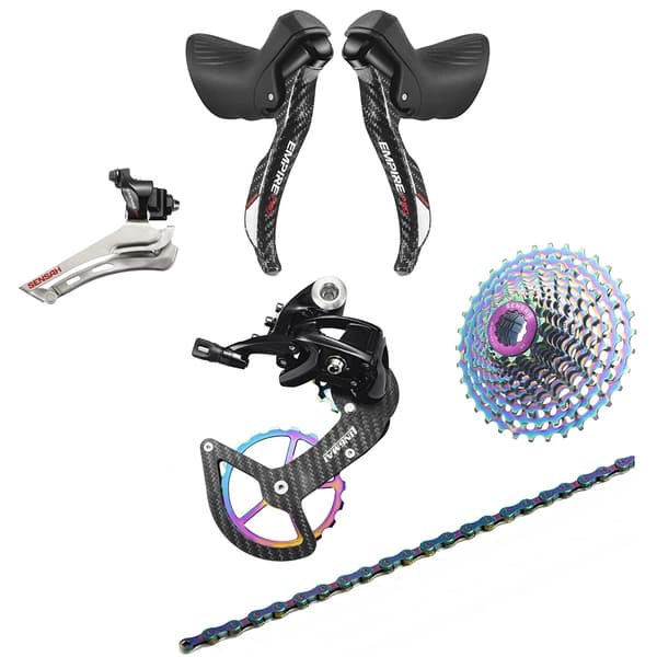 SENSAH EMPIRE PRO Groupset, 2X12 Gear, Carbon Konstruktions,2X11 Farve kulstof, 28T