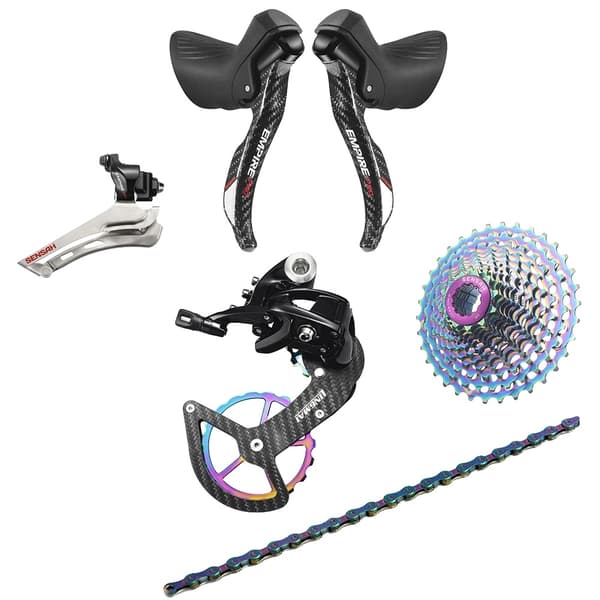 SENSAH EMPIRE PRO Groupset, 2X12 Gear, Carbon Konstruktions,2X11 Farve kulstof, 28T