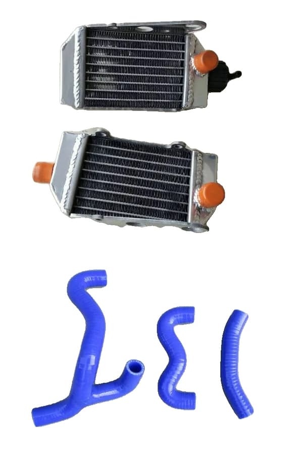 Aluminiumradiator med silikoneslange, øget kølekapacitet, holdbar konstruktion,Blå Blå