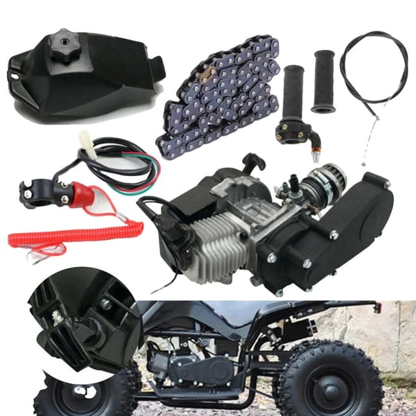 49cc 2-takts motor kit, højtydende motor, komplet installationskit, ideel til minibikes