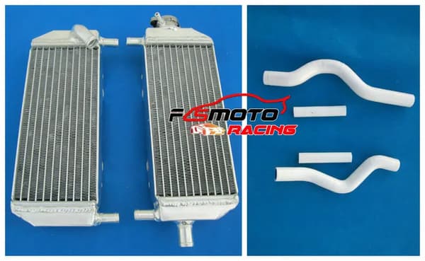 Aluminiumkøler til Suzuki RM250, Holdbar konstruktion, Inkluderer silikoneslanger,HVID