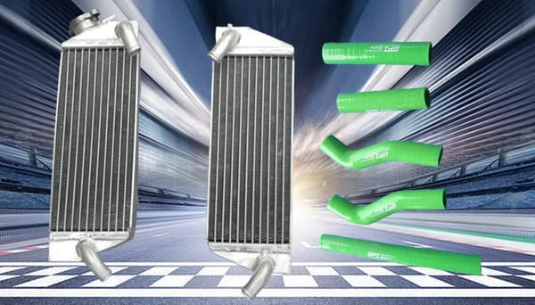 Aluminiumradiator, holdbar konstruktion, effektiv køleydelse,grøn