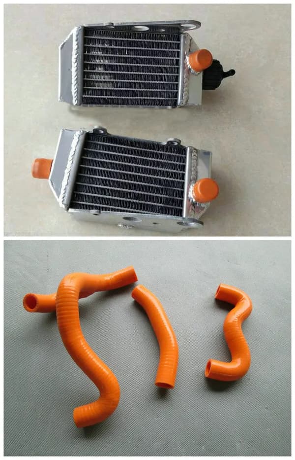 Aluminiumradiator med silikoneslange, øget kølekapacitet, holdbar konstruktion,Appelsin