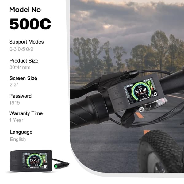 Elcykelkit, LCD-färgskärm, tillämplig på Bafang 8FUN-motor., 500C