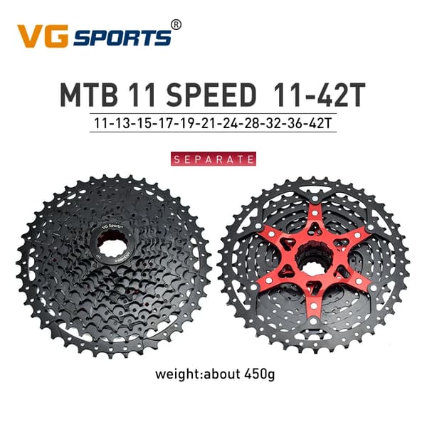 Cykelkassett, Bred Kompatibilitet, Hållbar Konstruktion, 11 S 11-42T svart