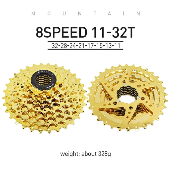 Cykelkassett, Bred Kompatibilitet, Hållbar Konstruktion, 8 växlar 11-32T guld