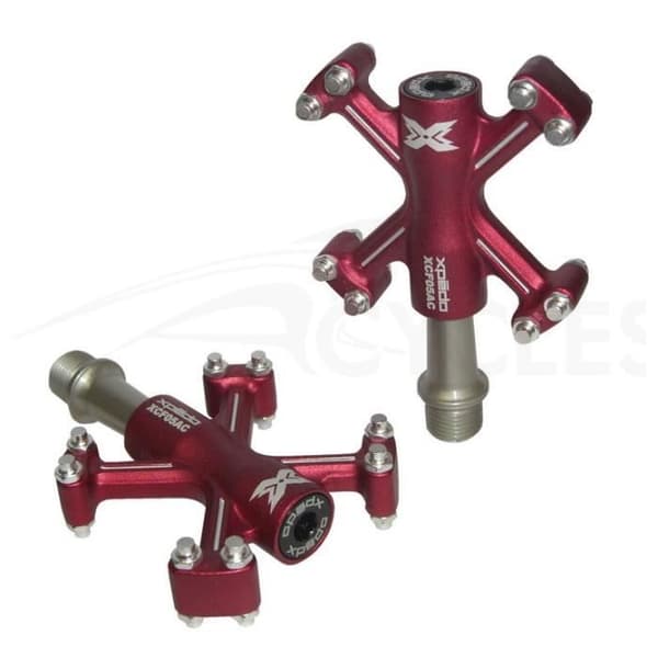 Fritidscykelpedaler - XPEDO - Traverse XCF05 AC Red - 6061 aluminiumkropp - Kromaxel - Vattentät