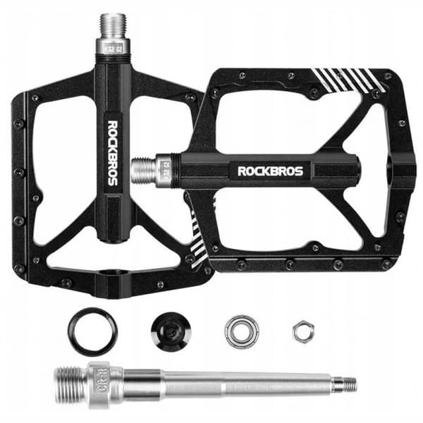 Cykelpedaler i aluminium med stift, svart Rockbros 2018-12BBK