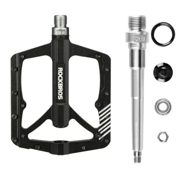 Cykelpedaler i aluminium med stift, svart Rockbros 2018-12BBK