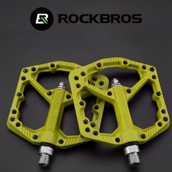 Nylon cykelpedaler med stift gul fluo Rockbros 2021-12AGN