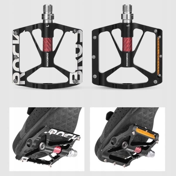 Cykelpedaler i aluminium med stift, svart Rockbros K307T