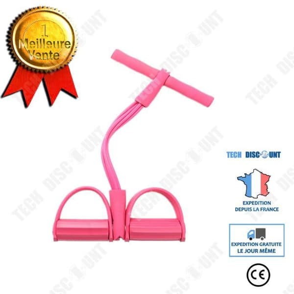 TD® Midja Fitness Pedal Tränare Viktminskning Träning Sport Sit Ups Herr Kvinnor Extra - Rosa