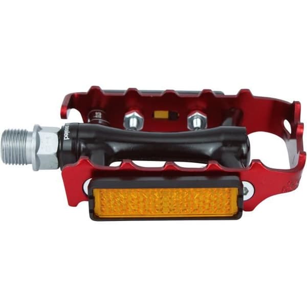 NC-17 Trekking Pro pedaler i röd/svart aluminium för blandade fritidscyklar - Plattformstyp - Vikt 245g