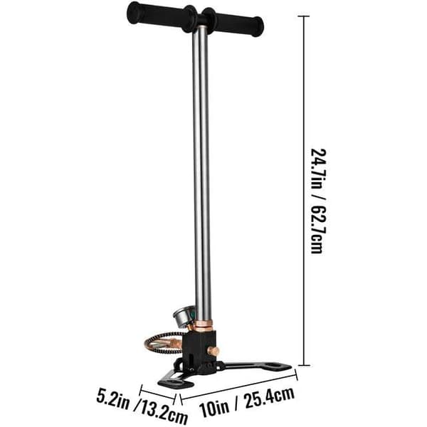 4500PSI 3-stegs PCP högtryckshandpump med exakt tryckmätare, arbetsbesparande design, vikbar pedal, bred användning