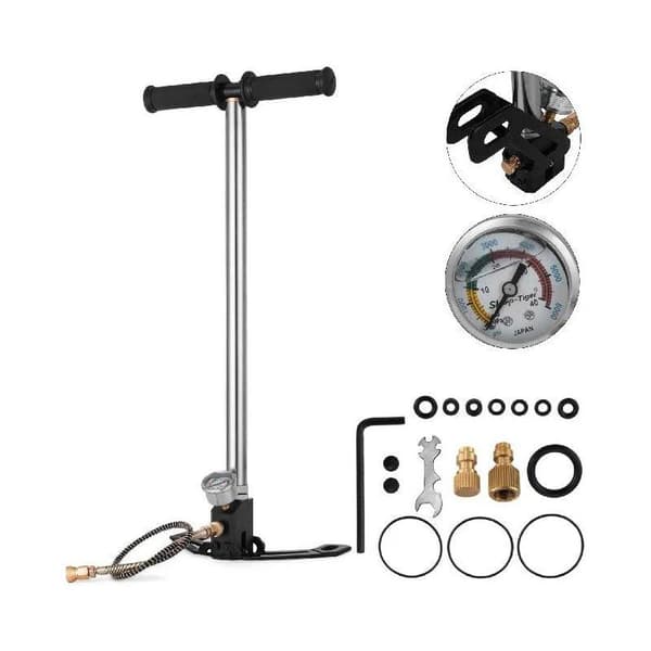 4500PSI 3-stegs PCP högtryckshandpump med exakt tryckmätare, arbetsbesparande design, vikbar pedal, bred användning