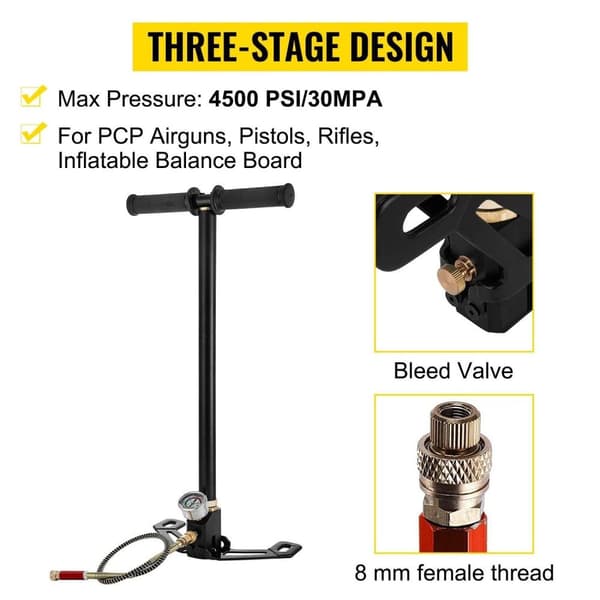 30MPa 3-stegs PCP-handpump med exakt tryckmätare,kompletta tillbehör, bred applikation