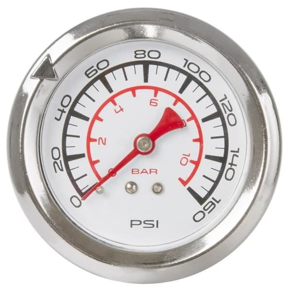 M-Wave pump med 61 cm aluminium tryckmätare silver