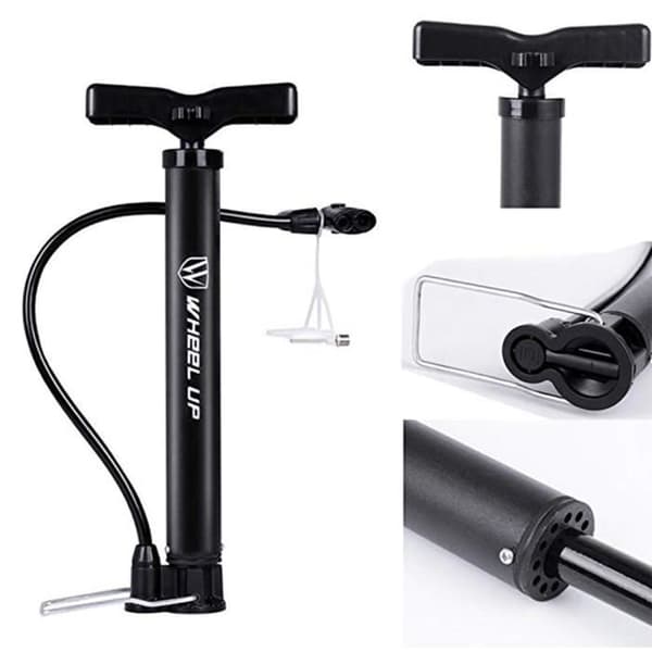 Bärbar cykelfotpump automatiskt vändbar Presta och Schrader ventiler minicykel psi luftpump med b nål