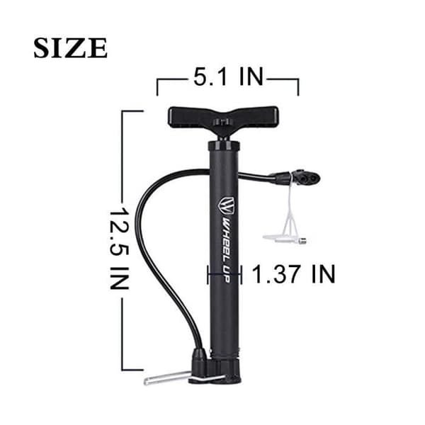 Bärbar cykelfotpump automatiskt vändbar Presta och Schrader ventiler minicykel psi luftpump med b nål