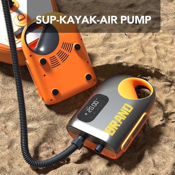 Bärbar Elektrisk Luftkompressor, 20PSI Hög Effekt, LED-belysningsfunktioner,trådlös