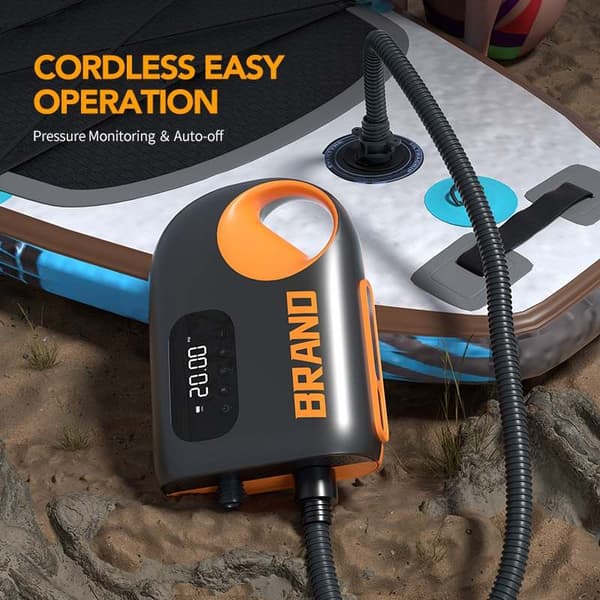 Bärbar Elektrisk Luftkompressor, 20PSI Hög Effekt, LED-belysningsfunktioner,trådlös