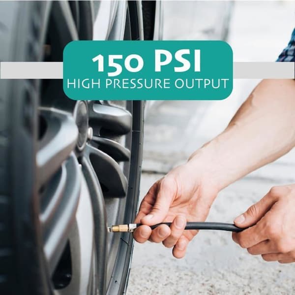 Bärbar kompressor - OVERMUST - 150PSI - Automatisk avstängning - LCD-skärm - LED-ljus