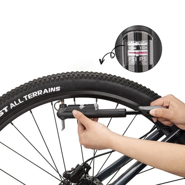 ROXAR Schrader Presta cykelpump med tryckmätare