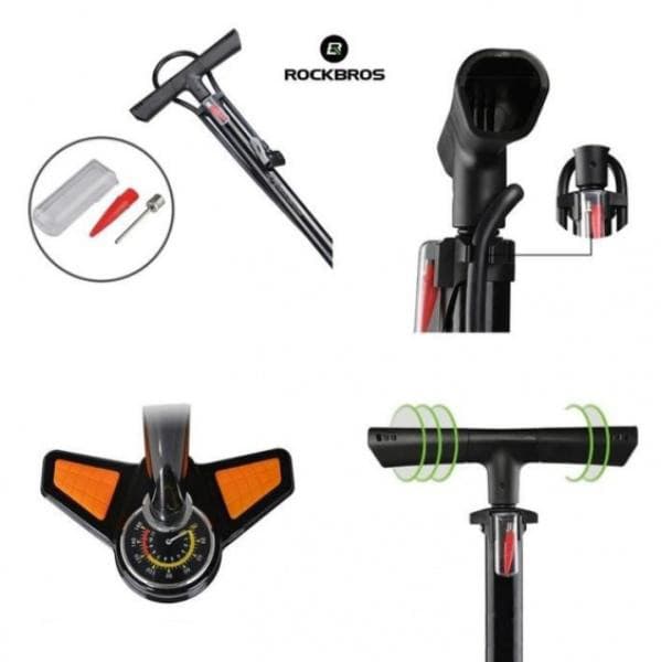 Stor cykelpump, tryckmätare ROCKBROS (GP6532B)