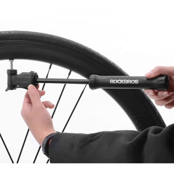 ROCKBROS TM-1701P kaksipuolinen polkupyörän pumppu, musta