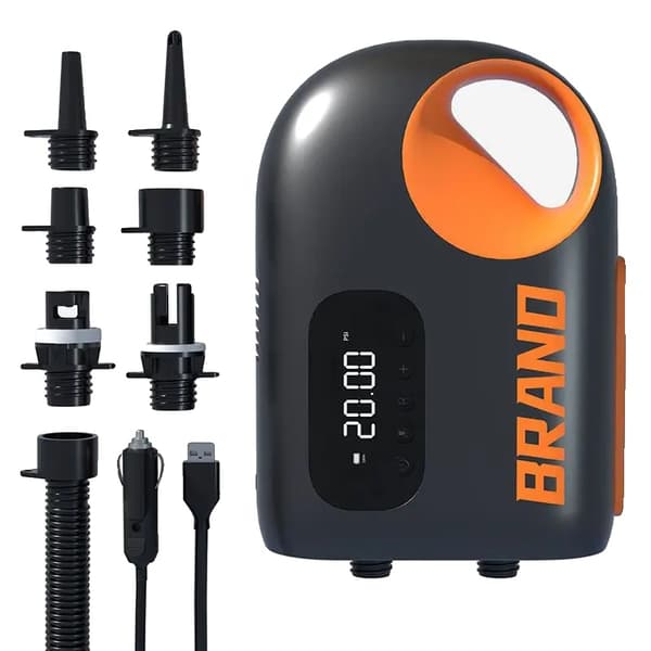 Oppustelig bådpumpe, 20 PSI maksimalt tryk, 18000mAh batteri,HVID