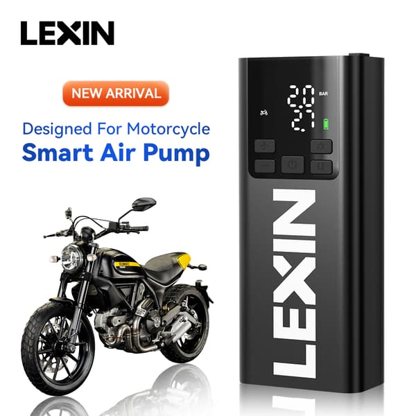 Lexin P5 Älykäs Ilmapumppu, 150 PSI Nopea Täyttö, 5000 mAh Akka, LED-Valo ja LCD-Näyttö